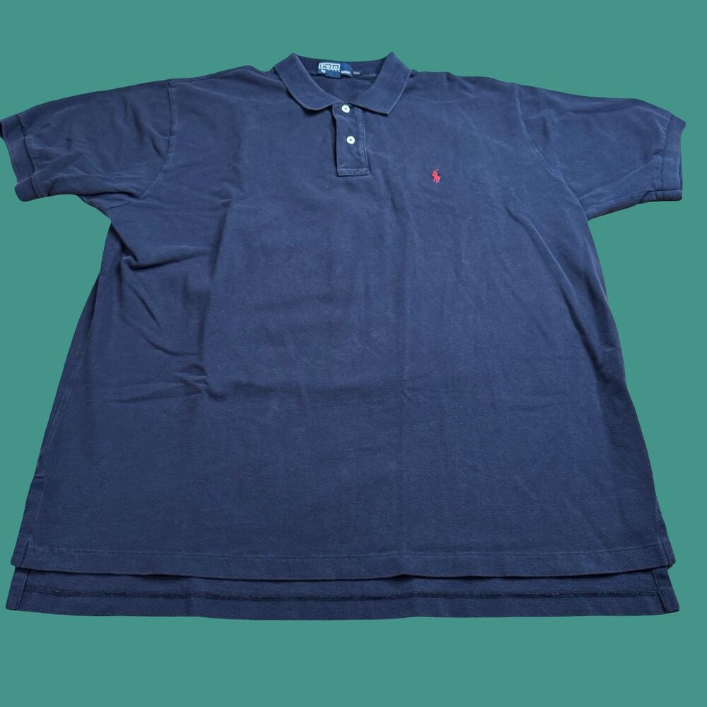 Polo Ralph Lauren Classic Navy Blue Short Sleeve Polo Shirt Men’s XXL Red Pony